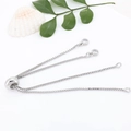 Catena box regolabile in argento con chiusura a cursore e zircone per gioielli fai-da-te - Stile Argento(#2)