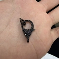 Black micro-paved zircon lobster clasp in gunmetal finish for DIY jewelry making - Full Zirconia Black (#10)