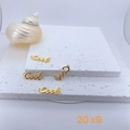 Detailed view of gold-plated Cool letter pendants with size 20x9mm for DIY jewelry - Cool Letter Pendant / Gold