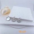 Detail of three micro-paved zircon Virgin Mary pendants on stone for fashion jewelry - Silver Round Virgin Mary Style