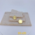 Ensemble de pendentifs trèfle à quatre feuilles dorés avec micro-pavé de zircons - Pendentif Style Trèfle Seul (Sans Chaîne)