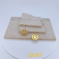 Pendentif smiley plaqué or avec zircons micro-pave et design minimaliste évidé - Pendentif Style Sourire Seul (Sans Chaîne)