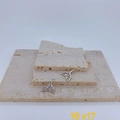 Detail of silver fish tail pendants with micro-set zircons on textured stone plates - Fishtail Style (#7 Pendant Only (Without Chain))