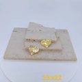 Colgante de corazón chapado en oro con circonitas y acabado texturizado, 23mm - Colgante Estilo Corazón Texturizado Solo (Sin Cadena)