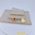 Macro view of 23mm gothic heart wing pendant with red enamel and clear zircons - Sunshine Sunburst Heart Style (#3) / Pendant Only (Without Chain)