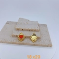 Vintage gold angel wing heart pendants with red stone inlay on stone display stands - Hollow Filigree Red Heart Style (#13) / Pendant Only (Without Chain)