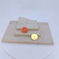 Roter Emaille-Anhänger mit Goldbeschichtung und funkelndem Zirkonia-Inlay für Damen - Roter Sternenanhänger Ohne Kette (#2)