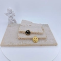 Gros plan de pendentifs smiley en or et émail noir pour la fabrication de bijoux DIY - Noir (Pendant Only (Without Chain))