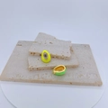 Close-up of teardrop evil eye pendants with vibrant fluorescent enamel and gold plating - Neon Yellow Waterdrop / Pendant Only (Without Chain)