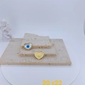 Χρυσό μενταγιόν καρδιά Evil Eye με μαργαριτάρι και ζιργκόν, μέγεθος 20x22mm για κοσμήματα - Στυλ Καρδιά Παβέ Μπλε Μάτι (#3)