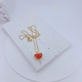 Close-up of heart-shaped red zircon pendant with a gold-plated necklace chain - Necklace Only (Without Earrings) (Red)
