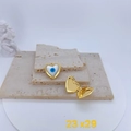 Colgante relicario de corazón dorado con motivo de ojo turco abierto y cerrado - Estilo Medallón de Corazón
