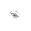 Detalle del colgante de cono de acero inoxidable pulido para joyería DIY, 4mm por 6,5mm - Pico (6.5x4mm) / Color acero