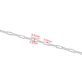 Silver stainless steel paperclip chain with 6.5mm by 2.5mm links for DIY jewelry making - Steel Color Oval Link 0.6x2.5x6.5mm