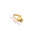 Detailed view of a 14.5mm 18K gold plated stainless steel oval lobster clasp connector - 14.5mm / 18K Gold