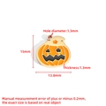 Tableau des tailles détaillé pour pendentif citrouille d'Halloween avec mesures de 15 mm - Style Visage Fantôme de Citrouille Chapeau Étoilé