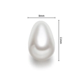 Detailed view of 8mm by 11mm half-hole teardrop pearl bead for jewelry making - 8x11mm / White