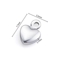 Vista de detalle de colgante de corazón con medidas 7.7x5.3mm para joyas DIY - Color Acero Colgante Corazón 5.3x7.7mm Espesor 1.7mm
