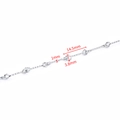 1mm stainless steel textured link chain with 14.5mm C-shape decorative element - Steel Color Textured Double Ring Chain (1x3.8x14.5mm)