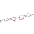 Close-up of heart link chain with 8.2mm by 6mm dimensions in polished stainless steel - Round Wire Heart Chain (Steel Color) / 6x8.2mm