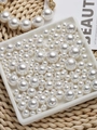 White ABS faux pearl beads set with pre-drilled holes for DIY jewelry making - 3mm Ball / Pure White (Straight Hole)