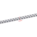 Gros plan d'une chaîne Franco en acier inoxydable de 3,2 mm avec des maillons polis - Couleur Acier 3.2mm Chaîne Spiga