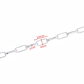 Polished stainless steel paperclip chain DIY links, dimensions 10mm x 4mm with 1mm wire - Silver Welded Long Link 1x4x10mm