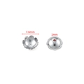 7,6mm silberne Blumenperlenkappe aus poliertem Edelstahl für DIY Schmuckdesign - Stahlfarbe Glatte Perlenkappe 7,6mm (1,2mm Loch)