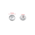 Zwei 7,2 mm Perlenkappen aus Edelstahl in Blumenform für DIY-Schmuckherstellung - Stahlfarbe Gewinde-Perlenkappe 7,2mm (1,3mm Loch)