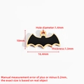 Goldener Edelstahl-Fledermausanhänger mit schwarzer Emaille für Halloween-Schmuckherstellung - Schwarze Fledermaus Stil