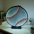 Lampada specchio infinito a LED da baseball creativa con cuciture rosse ed effetto neon - Stile baseball