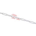 Silver stainless steel paperclip chain 11.6x3.5mm with 0.8mm wire diameter diy link - Steel Color Oval Link 0.8x3.5x11.6mm