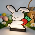 Easter bunny infinity mirror LED lamp with carrot design for home festive decor - Rabbit Holding Carrot Style / 5V USB