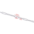 Silver stainless steel paperclip chain links for DIY jewelry, 12x4x1mm dimensions - Steel Color Oval Link 1x4x12mm