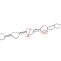 Polished silver heart-shaped link chain with dimensions of 7.8mm by 10.2mm for jewelry - Oval Heart Chain (Steel Color) / 7.8x10.2mm