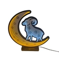 Detalle de lámpara de túnel con espejo infinito en forma de luna y LED amarillos y azules - 5V USB / Estilo Túnel Infinito Luna Carnero / Amarillo