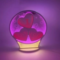 Lampada tunnel LED a palloncino con cuore ed effetto specchio infinito I LOVE YOU - Lampada a Tunnel a Mongolfiera a Cuore (I LOVE YOU)