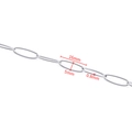 Silver stainless steel paperclip chain necklace with 16mm x 5mm elongated oval links - Steel Color Oval Link 0.8x5x16mm