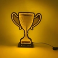 Lampada specchio infinito a forma di trofeo con luce LED giallo caldo e base nera - Luce Gialla Calda - Forma di Trofeo