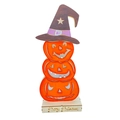 Decorazione di Halloween zucche in legno con cappello da mago e base festiva - Stile Lanterna di Zucca