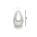 Waterdrop-shaped ABS white pearl bead with glossy finish measuring 6mm by 8mm for DIY jewelry - 6X8mm / White