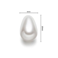 Single 6x10mm white teardrop faux pearl bead with smooth polished finish for jewelry making - 6x10mm / White