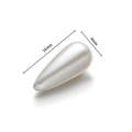 White teardrop ABS pearl bead for DIY jewelry, measuring 16mm by 8mm with smooth finish - 8x16mm / White