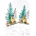 Kreatives Weihnachtsbaum-Set aus Holz mit Rentierfiguren für festliche Tischdekoration - Weihnachtsbaum und Rentier