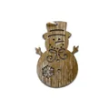 Adorno de Navidad de madera con forma de muñeco de nieve y detalles de copos de nieve - Estilo Forma de Muñeco de Nieve Hueco (YG-7)