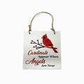 Placa de madera navideña con cardenal rojo y frase conmemorativa para decoración - Estilo Rama de Bayas Cardenal (YG-5)