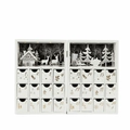 Weißer Adventskalender aus Holz mit 24 Schubladen und 3D-LED-Weihnachtsszenerie - Weiß