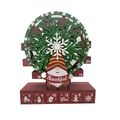 Calendrier de l'Avent de Noël en bois roue de la fortune avec 24 tiroirs de décoration - Vert
