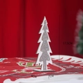 Wooden Christmas tree desk ornament with silver glitter and 17.5cm height dimension - Golden Christmas Tree