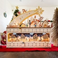 Calendario de Adviento de madera con escena LED y 24 cajones para decoración navideña hogar - Estilo de Escena LED de Madera